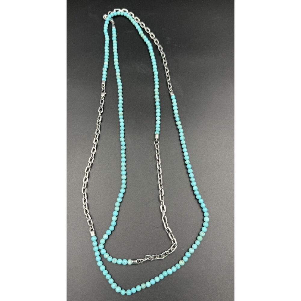 Michael Kors 60” Long Turquoise Beaded Layering Necklace NWOT